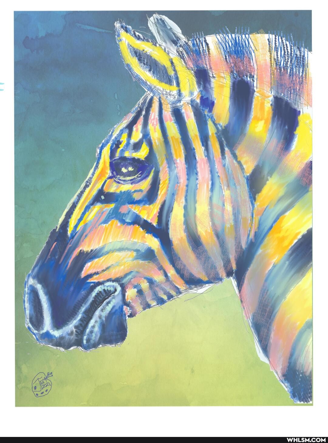 zebra, digital_painting, digital_art