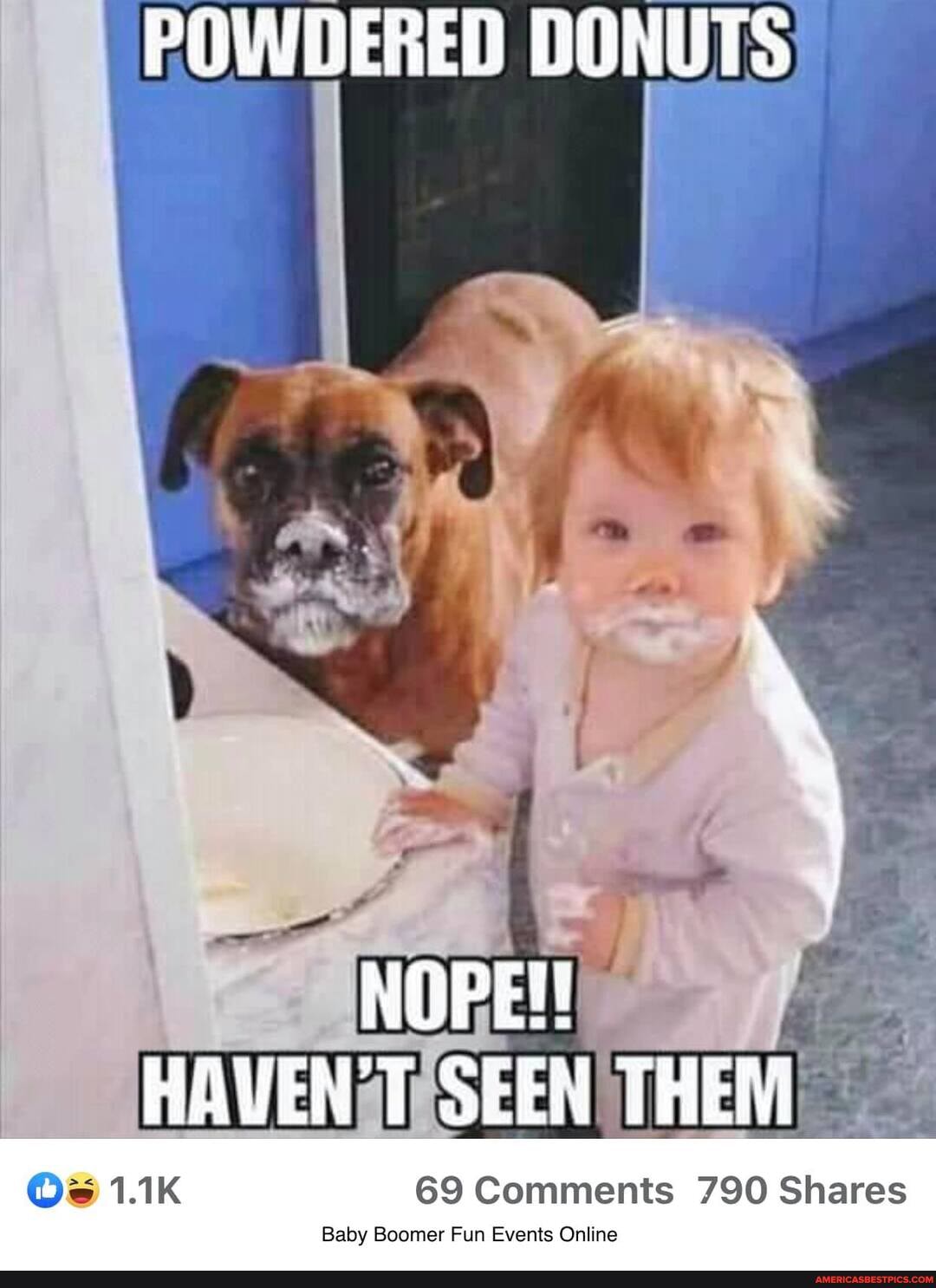 POWDERED DONUTS
NOPE!
HAVEN'T SEEN THEM
Os 1.1K 69 Comments 790 Shares
Baby Boomer Fun Events Online