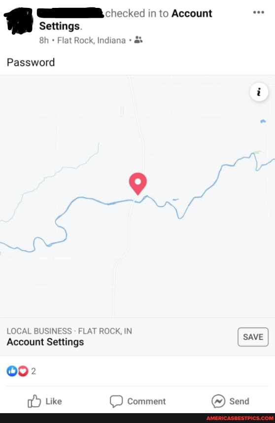 Settings
Gh Flat Rock, Indiana
in to Account
Password
LOCAL BUSINESS FLAT ROCK, IN
Account Settings SAVE
Like Go) Send