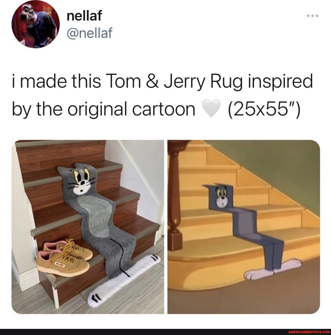 i made this Tom & Jerry Rug inspired by the original cartoon (25x55")