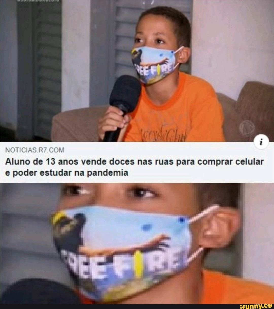 Aluno de 13 anos vende doces nas ruas para comprar celular
e poder estudar na pandemia