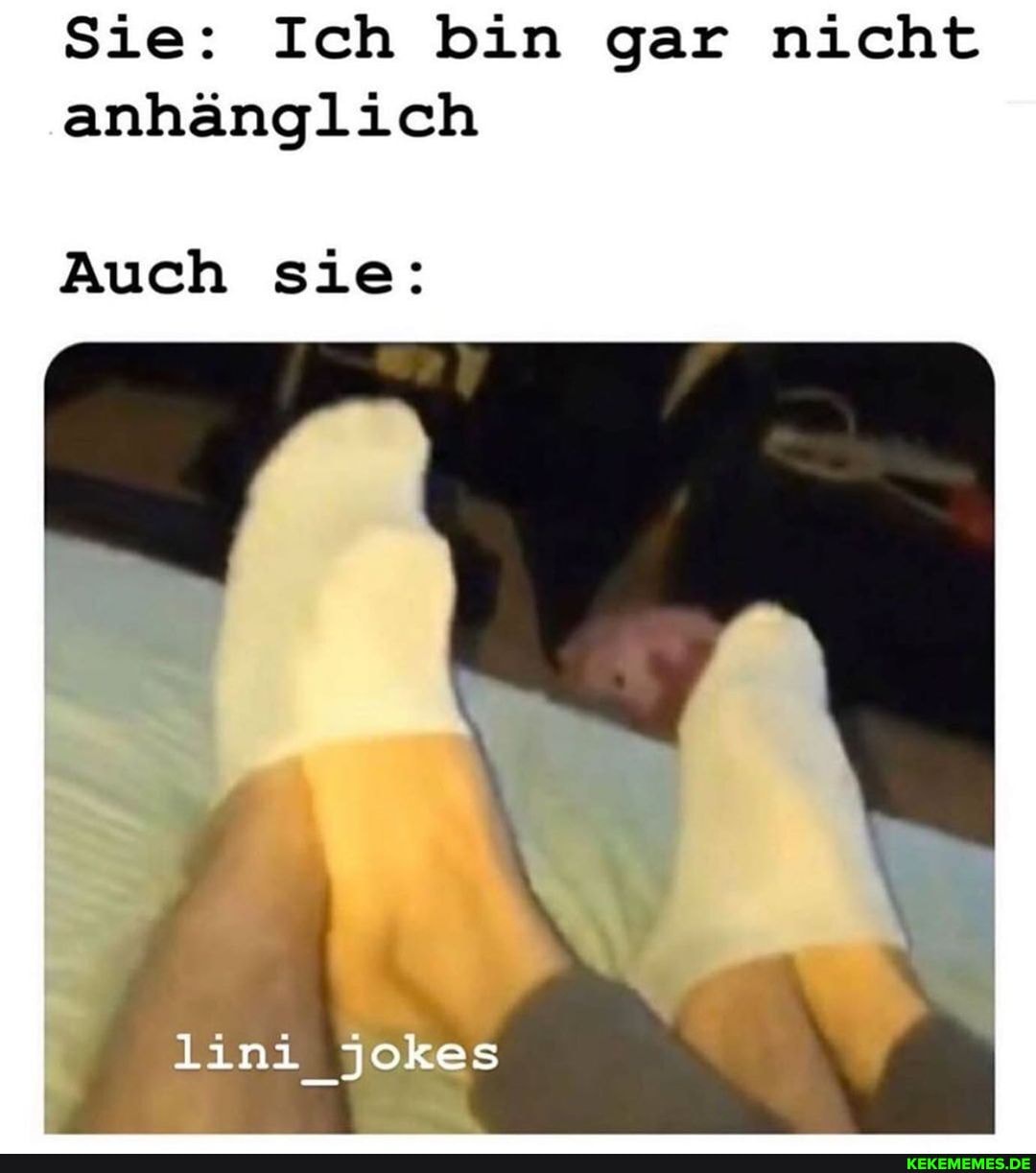 Sie: Ich bin gar nicht anhänglich
Auch sie:
ln Jokes