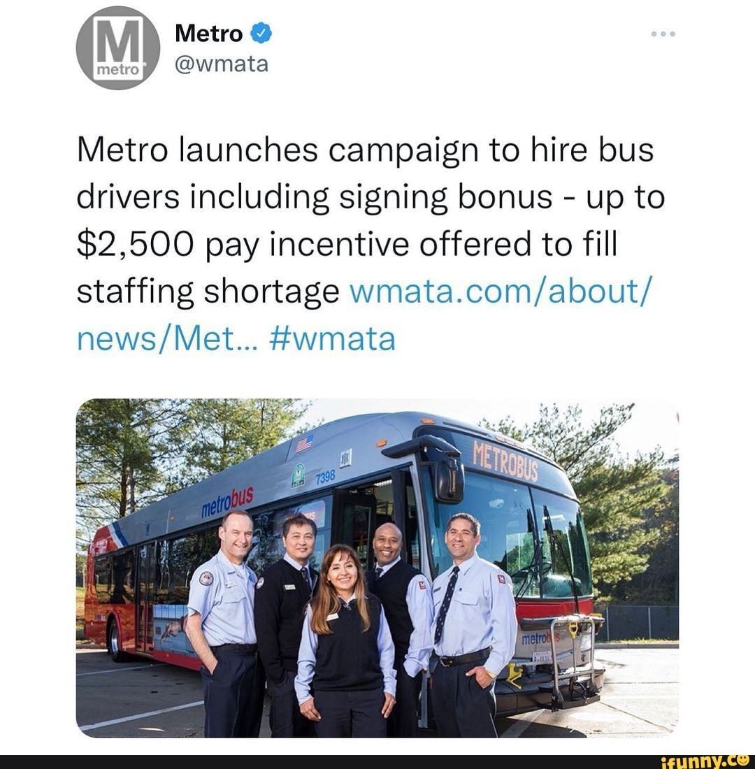 M Metro metro @wmata Metro launches campaign to hire bus drivers ...