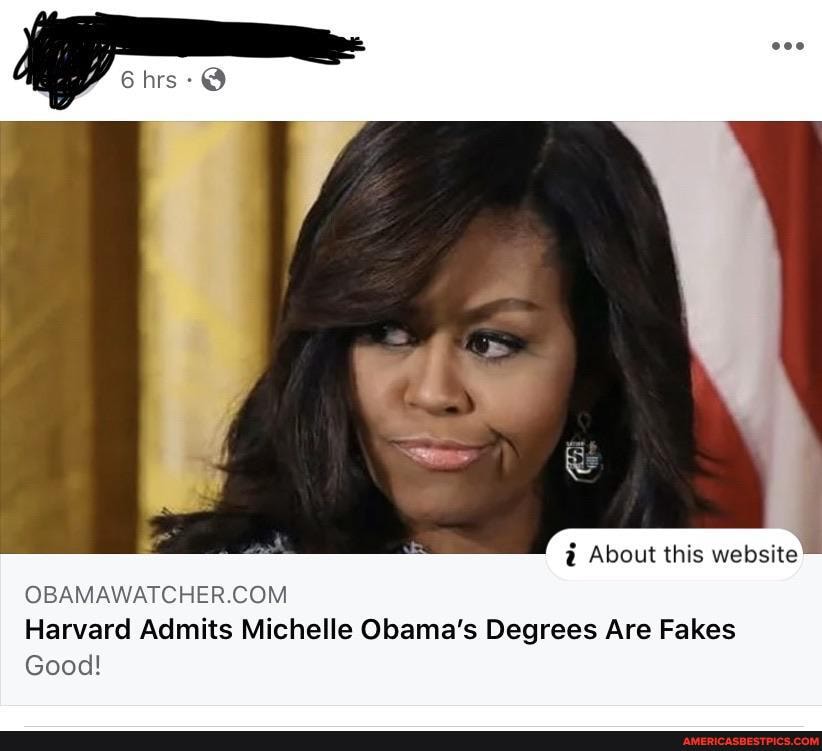à About this website
OBAMAWATCHER.COM
Harvard Admits Michelle Obama's Degrees Are Fakes
Good!