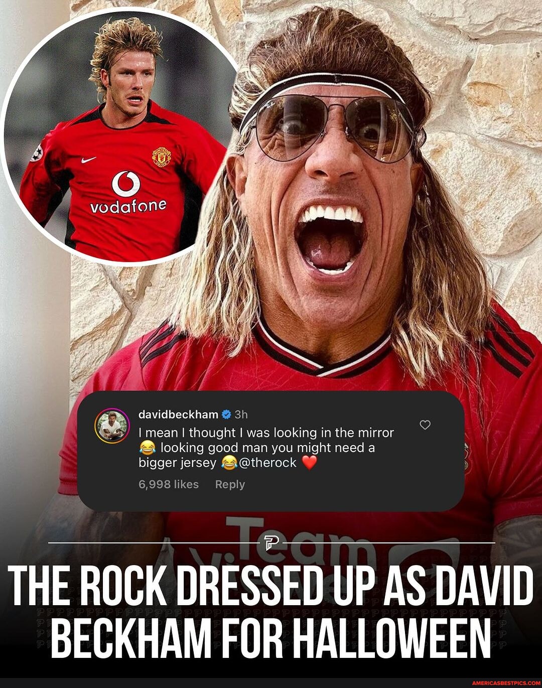Dwayne ‘The Rock’ Johnson dressed up as David Beckham for Halloween 😭🎃 ...