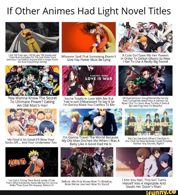 If Other Animes Had Light Novel Titles - )