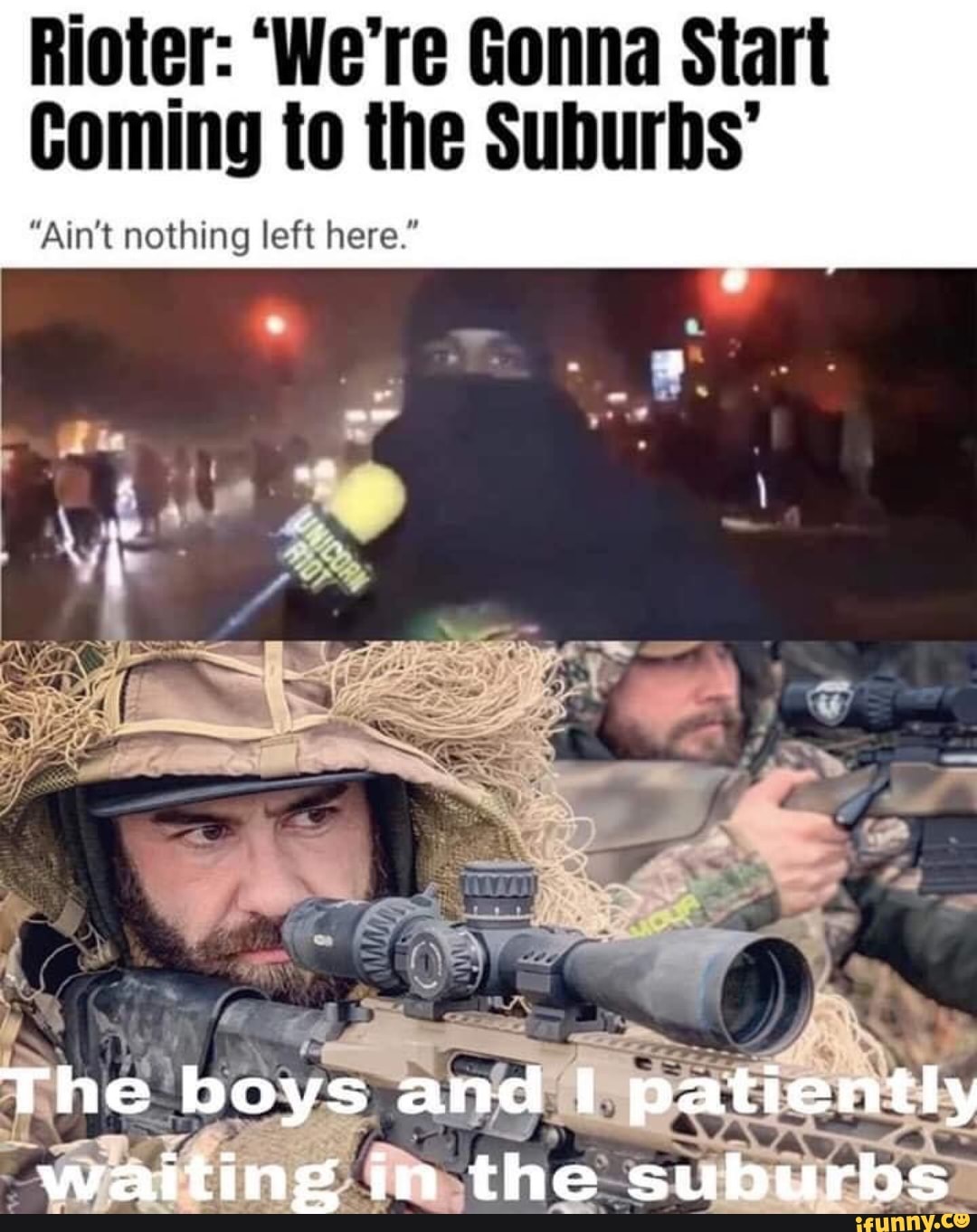 Rioter: "We're Gonna Start
Coming to the Suburbs'
"Ain't nothing left here."