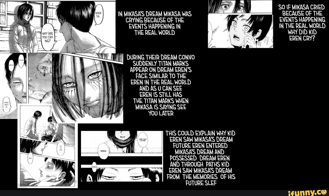 So If Mikasa Cried In Mikasas Dream Mikasa Was Because Of The Crying Because Of The Events Happening Events Happening In In The Real World The Real World Why Did Kid Eren