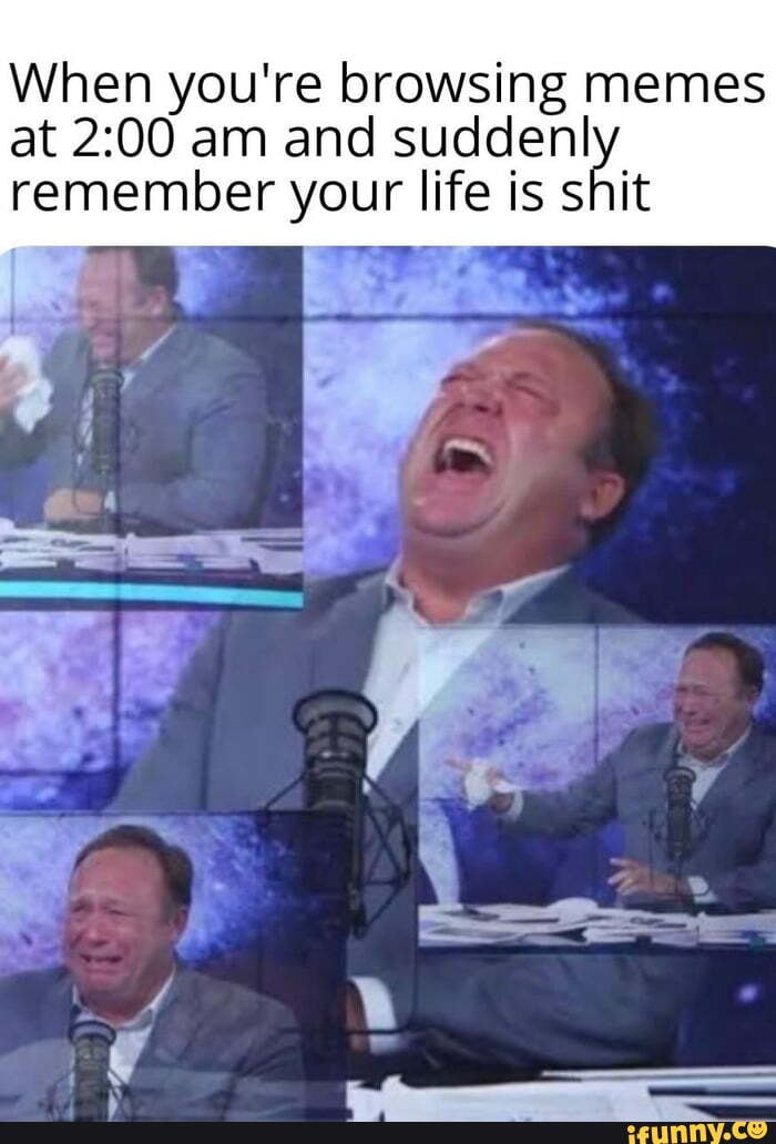 When you're browsing memes
at 2:00 am and ada
remember your life is shit