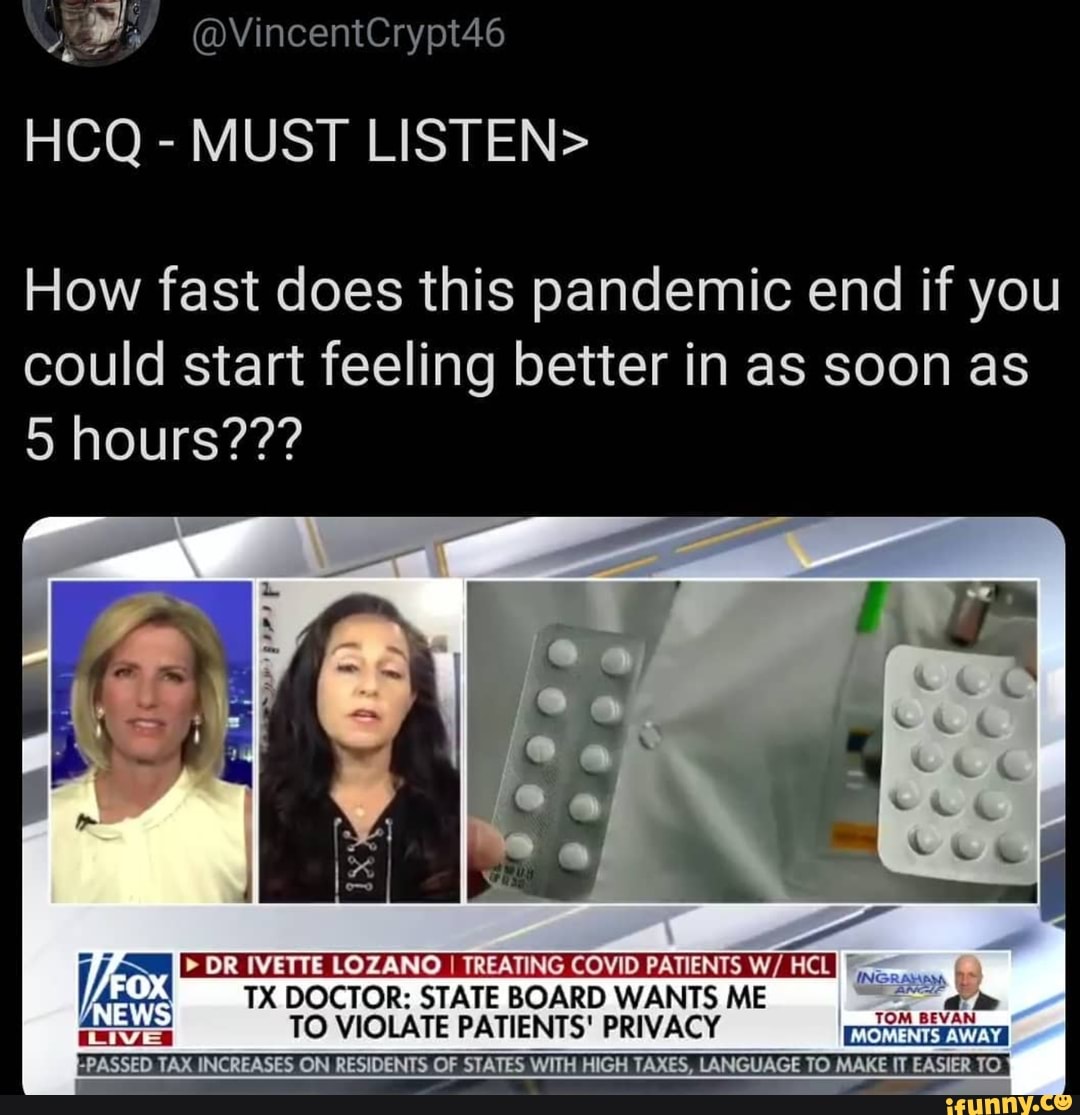 How fast does this pandemic end if you could start feeling better in as