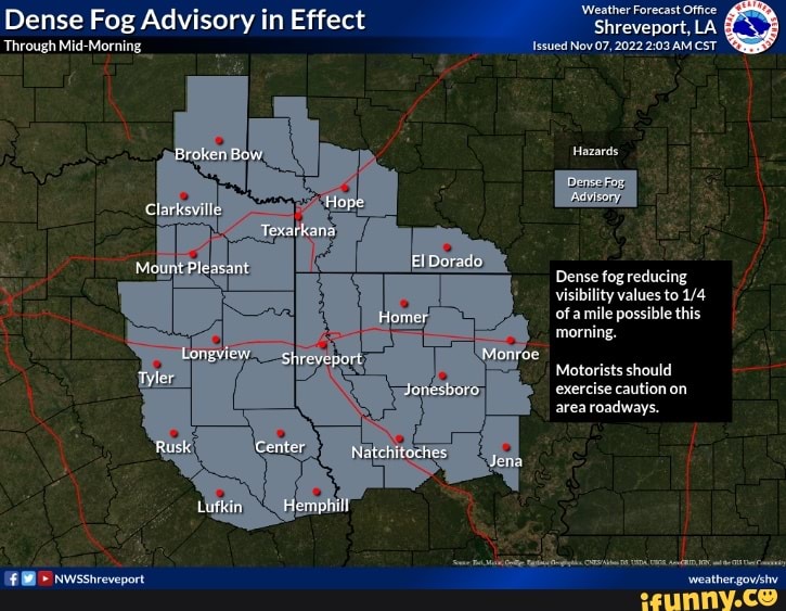Dense Fog Advisory in Effect Through Mid-Morning Issued Nov 07, 2022 AM ...