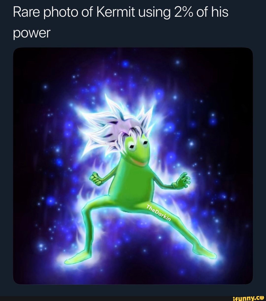 Rare photo of Kermit using 2 of his power iFunny