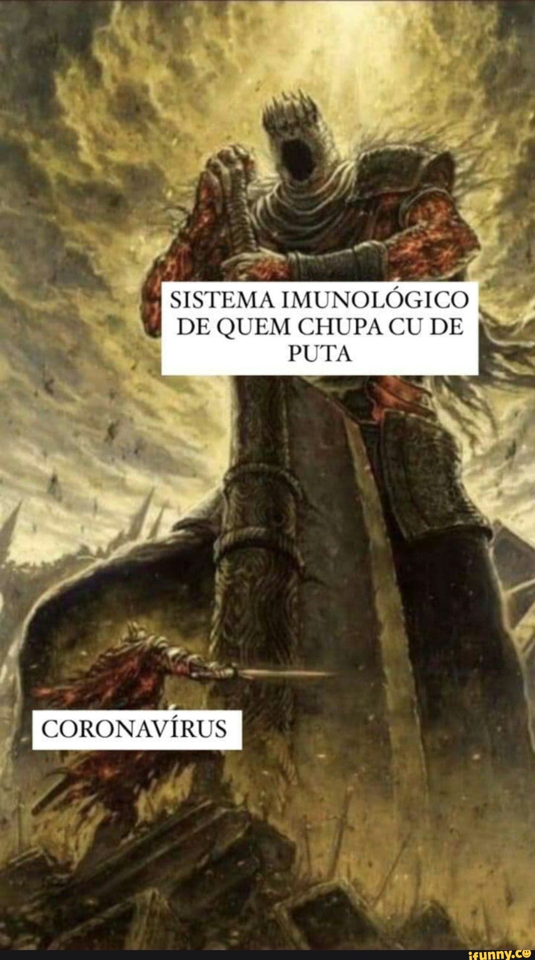 SISTEMA IMUNOLÓGICO
DE QUEM CHUPA CU DE PUTA
CORONAVÍRUS