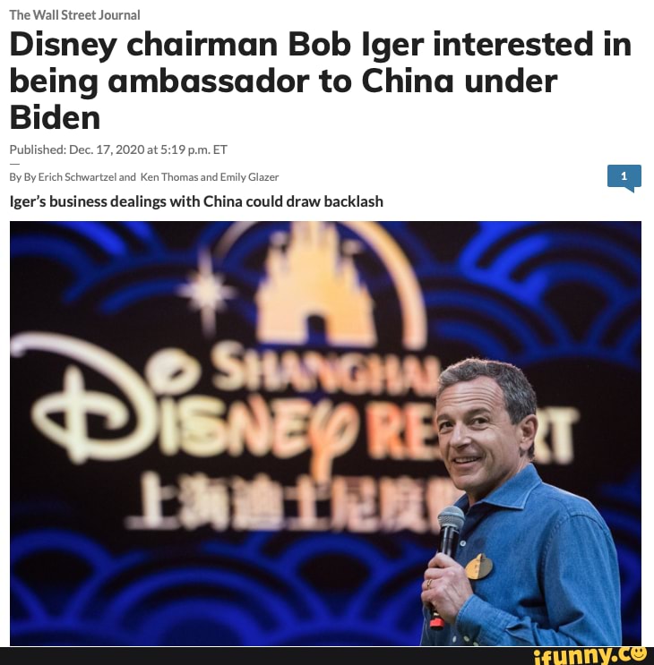 The Wall Street Journal Disney chairman Bob lger interested in being