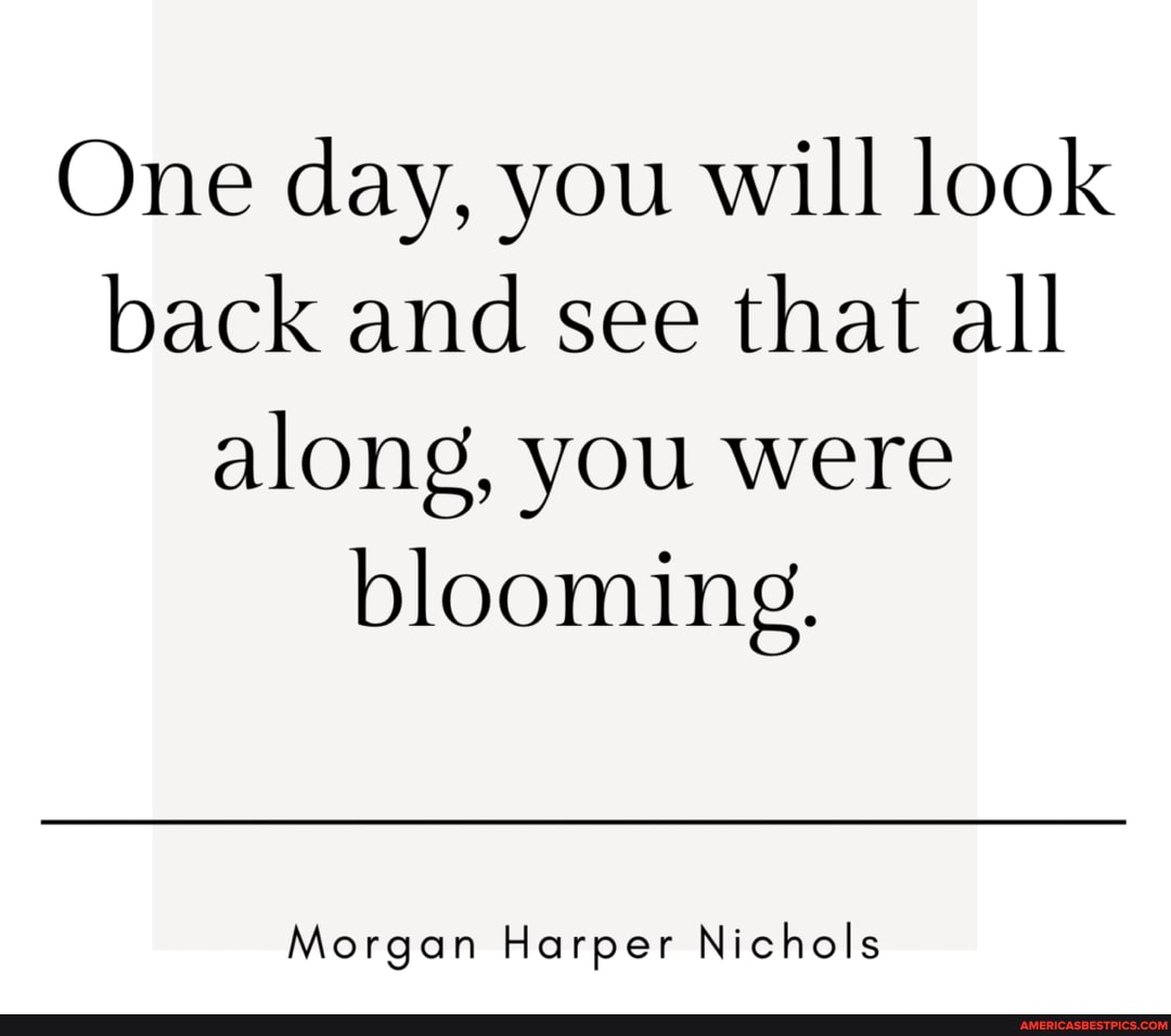 One Day You Will Look Back And See That All Along You Were Blooming One Day, You Will Look Back And See That All Along, You Were Blooming.  Morgan Harper Nichols - America's Best Pics And Videos