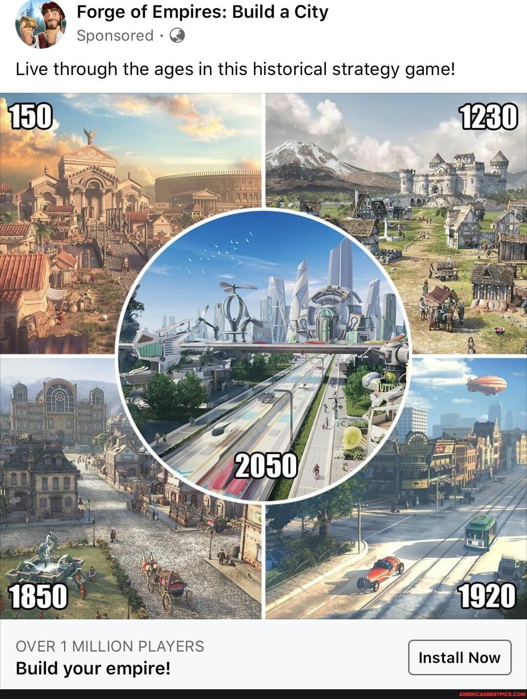 Forge of Empires: Build a City
Sponsored @
Live through the ages in this historical strategy game!
OVER 1 MILLION PLAYERS Build your empire!
