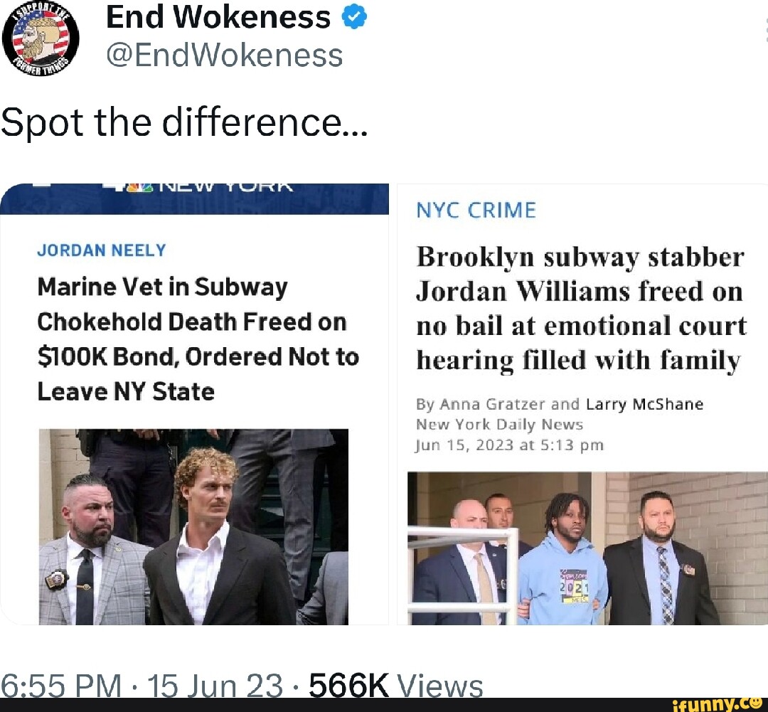 Spot The Difference... NYC CRIME JORDAN NEELY Brooklyn Subway Stabber ...