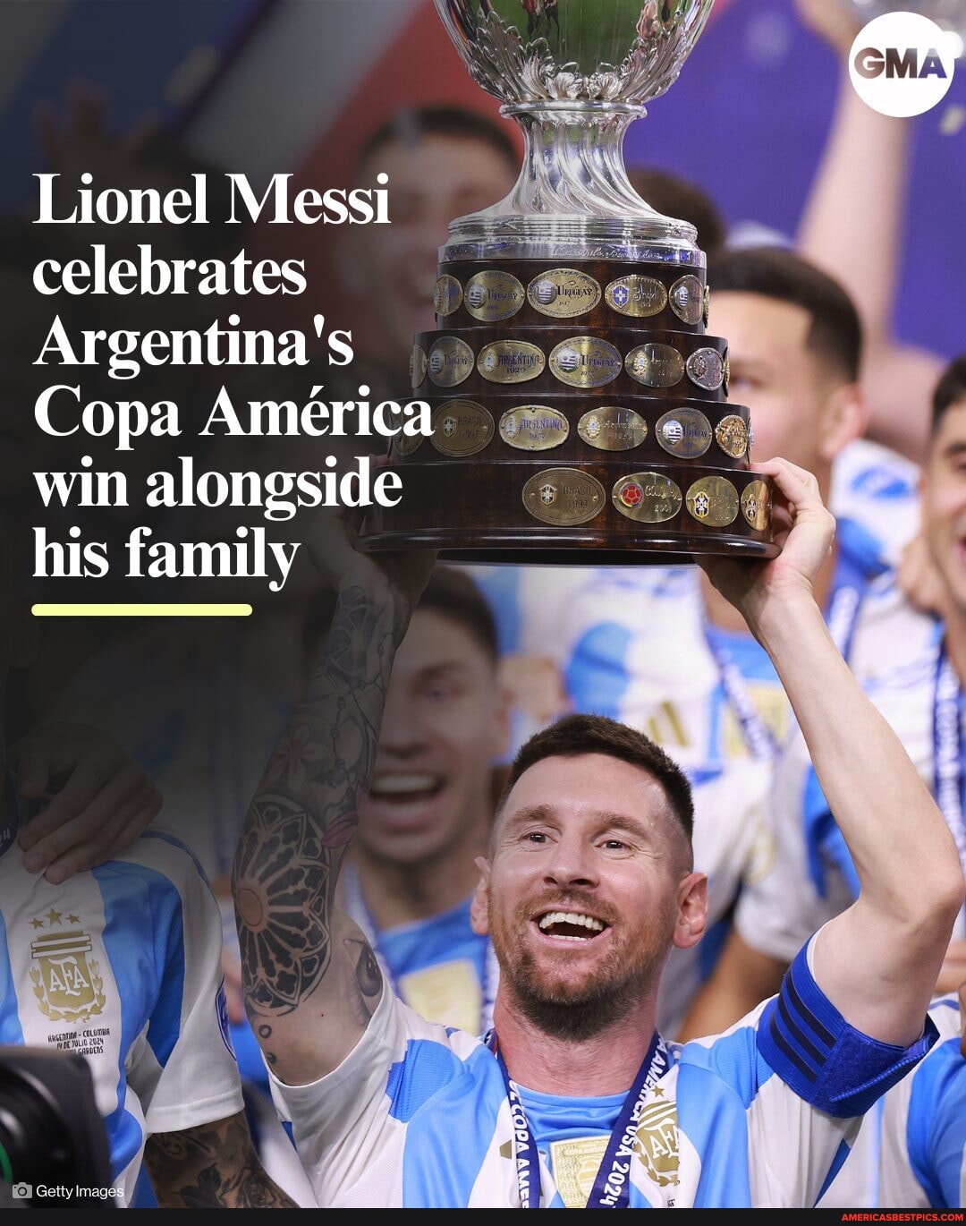 Lionel Messi celebrated Argentina winning the Copa Amrica tournament in ...