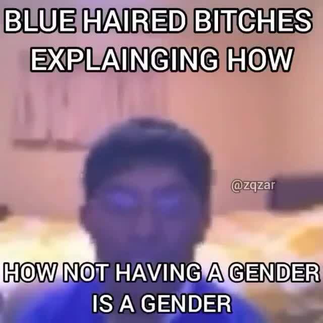 Blue Haired Bitches Explainging How Ow Not Having A Gender Is A Gender