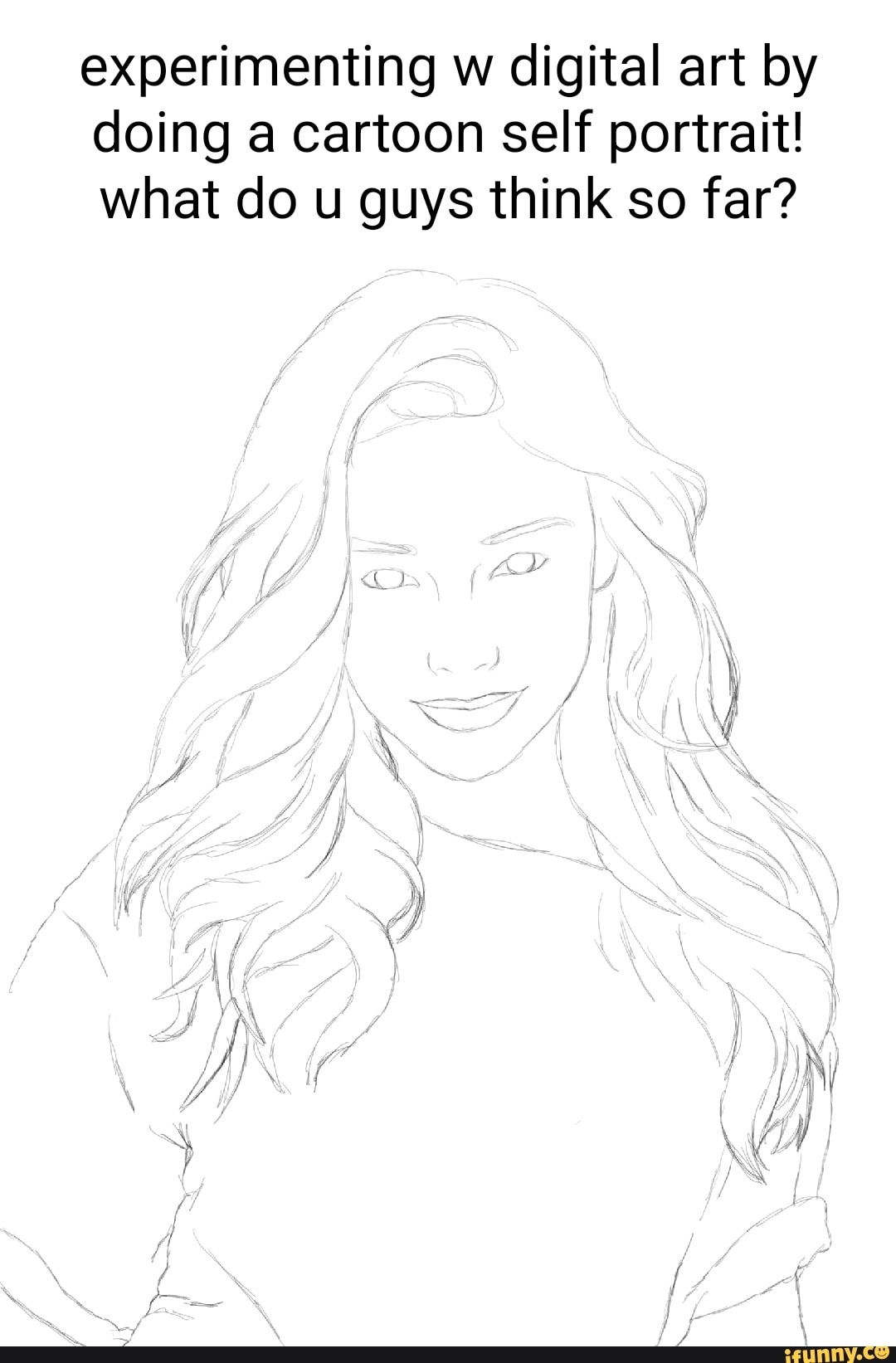 Experimenting W Digital Art By Doing A Cartoon Self Portrait What Do U