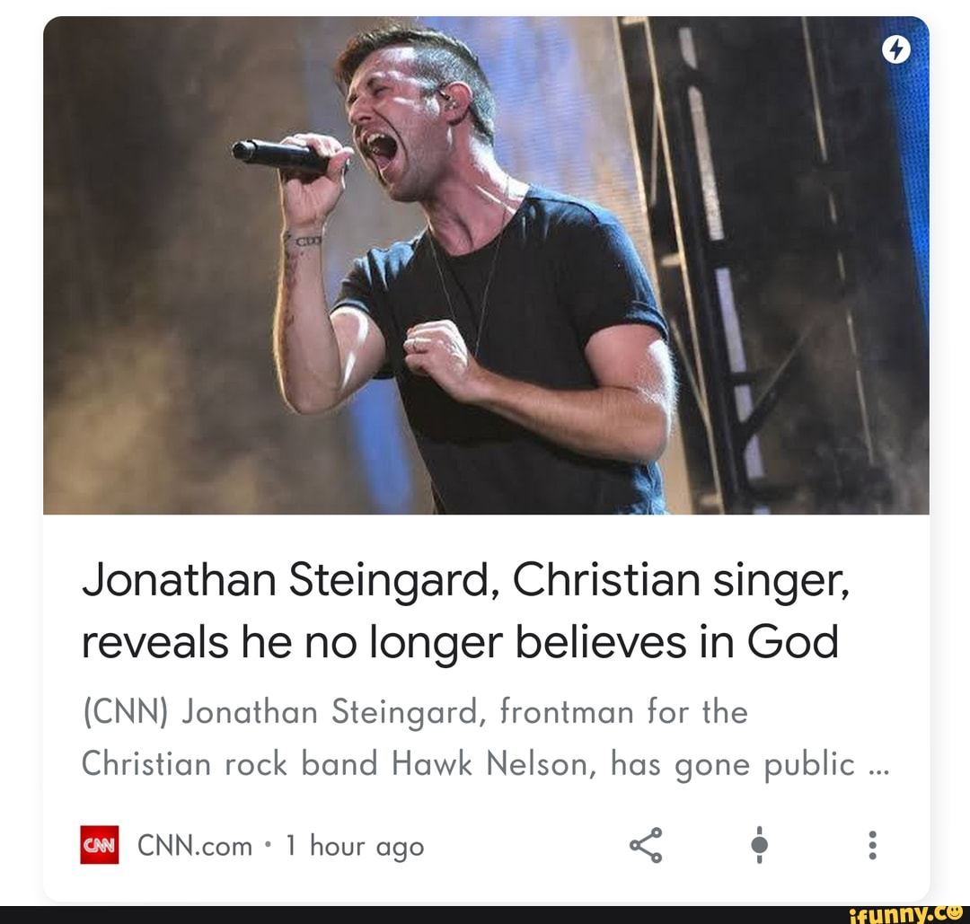 Jonathan Steingard, Christian singer, reveals he no longer believes in
