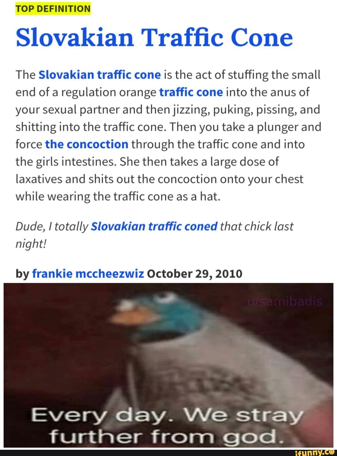 TOP DEFINITION Slovakian Traf C Cone The Slovakian Traffic Cone Is The   E39be59cfe5ecddfc356375a4cfff62d805a9044178a44e0e653268d33bb9aae 1 