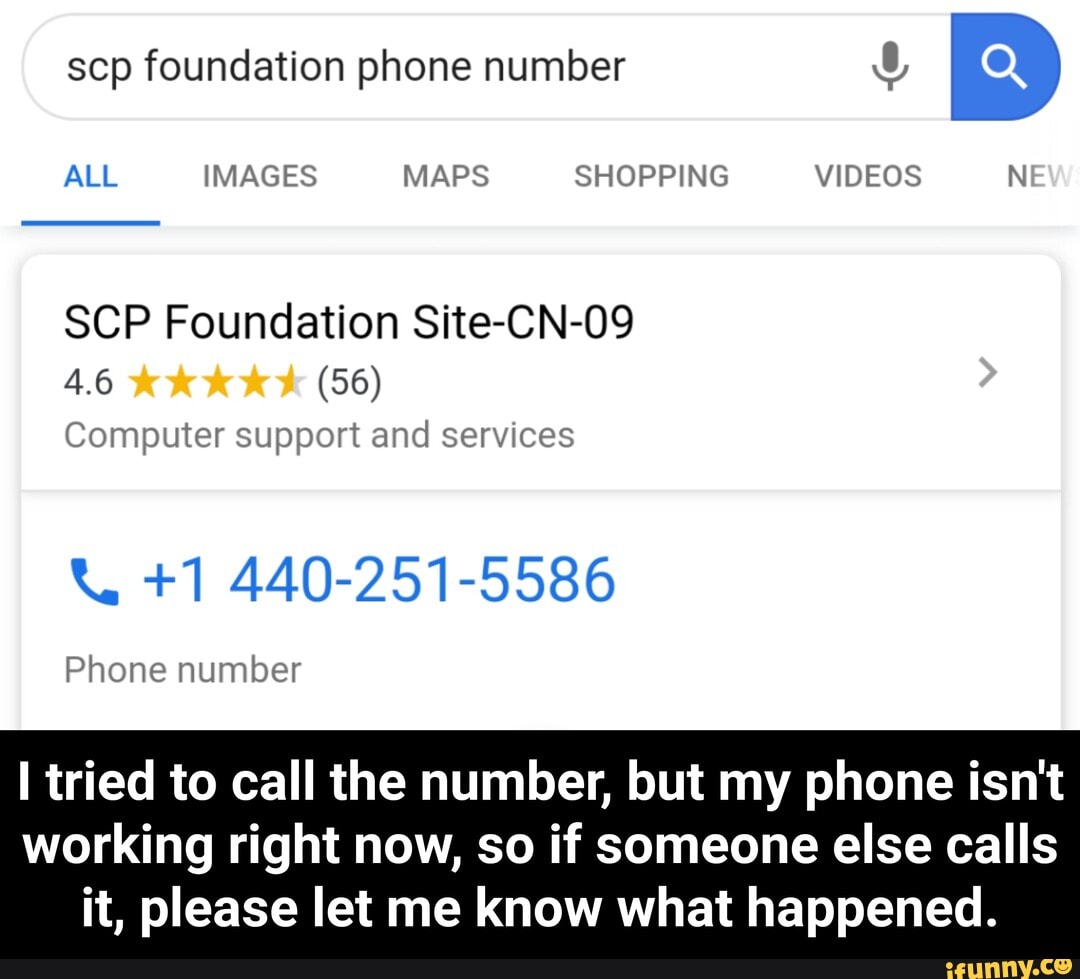 Scp foundation phone number SCP Foundation SiteCN09 Computer support