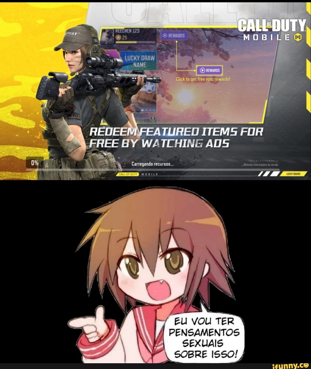 DUTY
MOBILE
ATURED TEM FOR
/ EU VOU TER PENSAMENTOS SEXUAIS SOBRE ISSO!