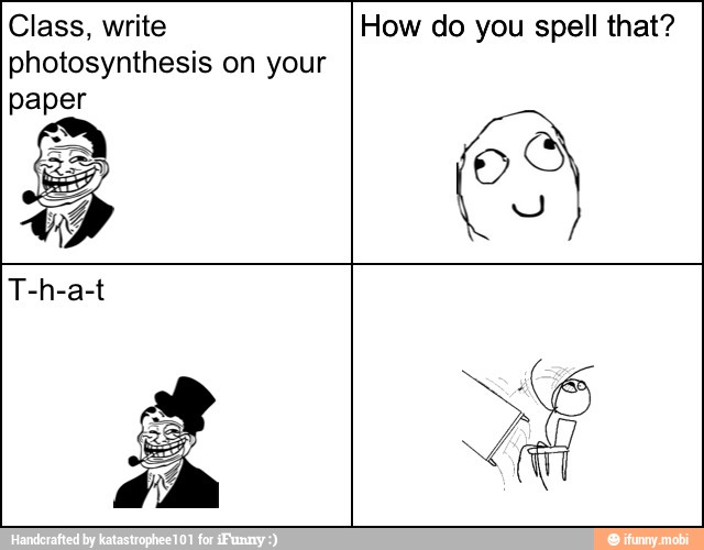 Class, write How do you spell that?
photosynthesis on your
paper