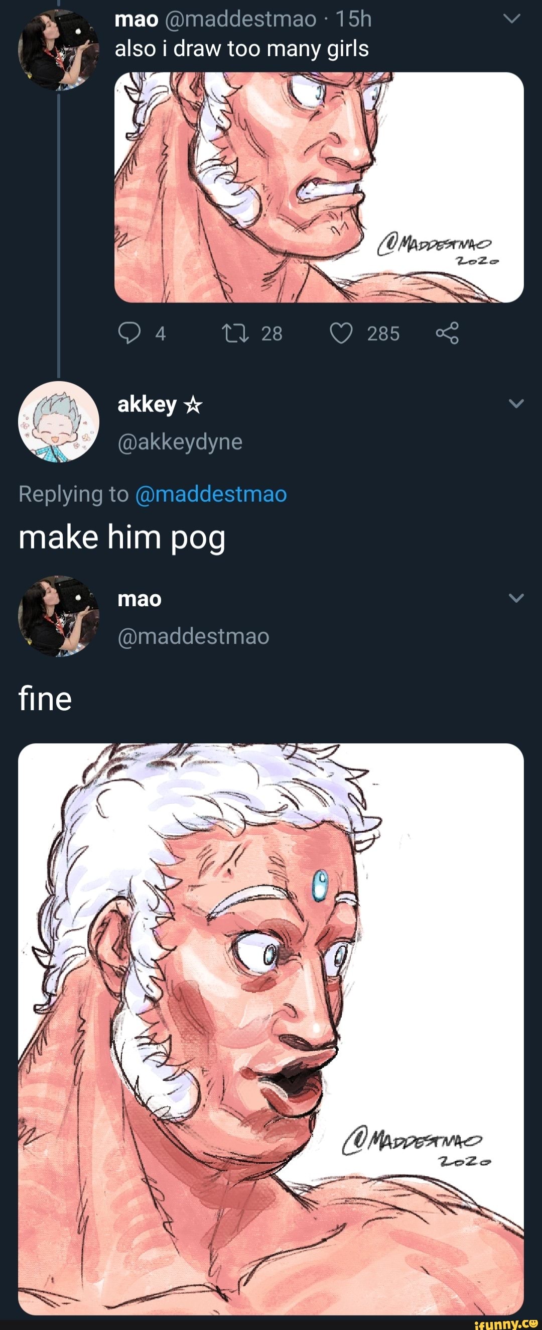 Replying to @maddestmao
make him pog