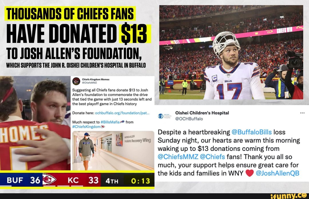 Kansas City Chiefs fans donate to Buffalo children's hospital