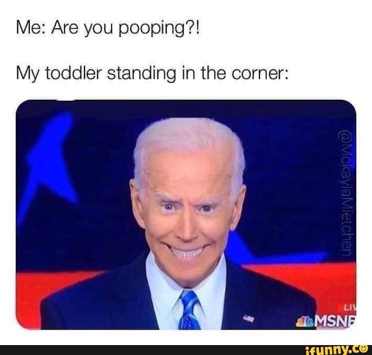 Me: Are you pooping?!
My toddler standing in the corner: