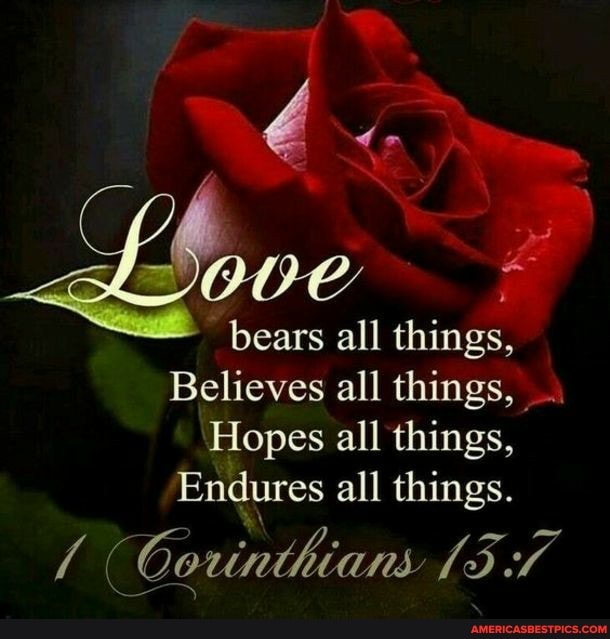bears all things,
Believes all things, \
Hopes all things,
Endures all things.
Corinthians