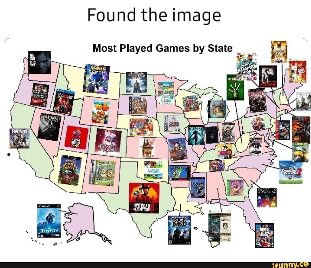 Found the image Most Played Games by State - iFunny