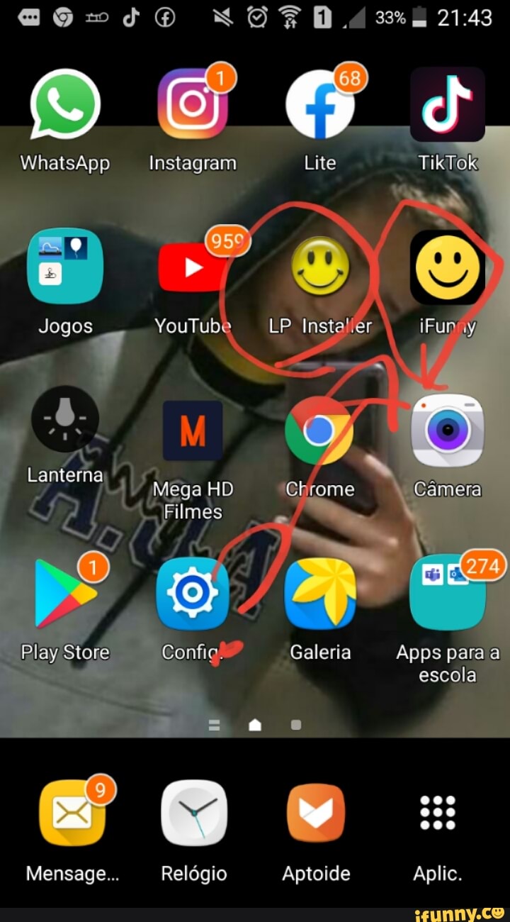 Mensage... Relógio Aptoide Aplic.