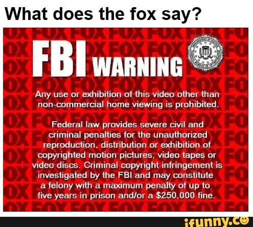 Fbi Warning 20th Century Fox