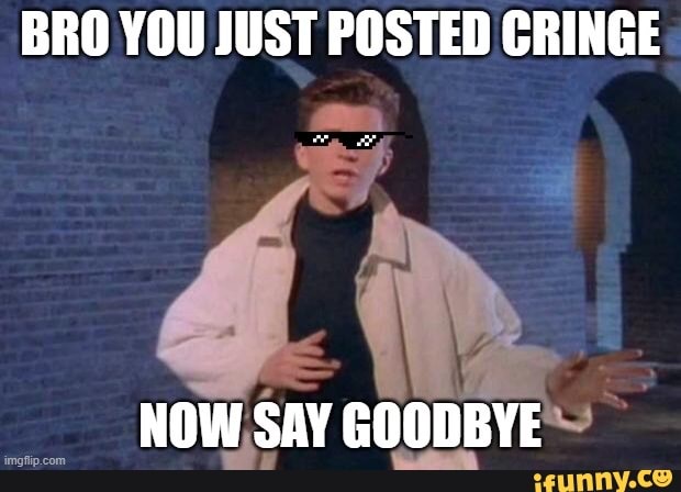 Bro You Just Posted Cringe Now Say Goodbye