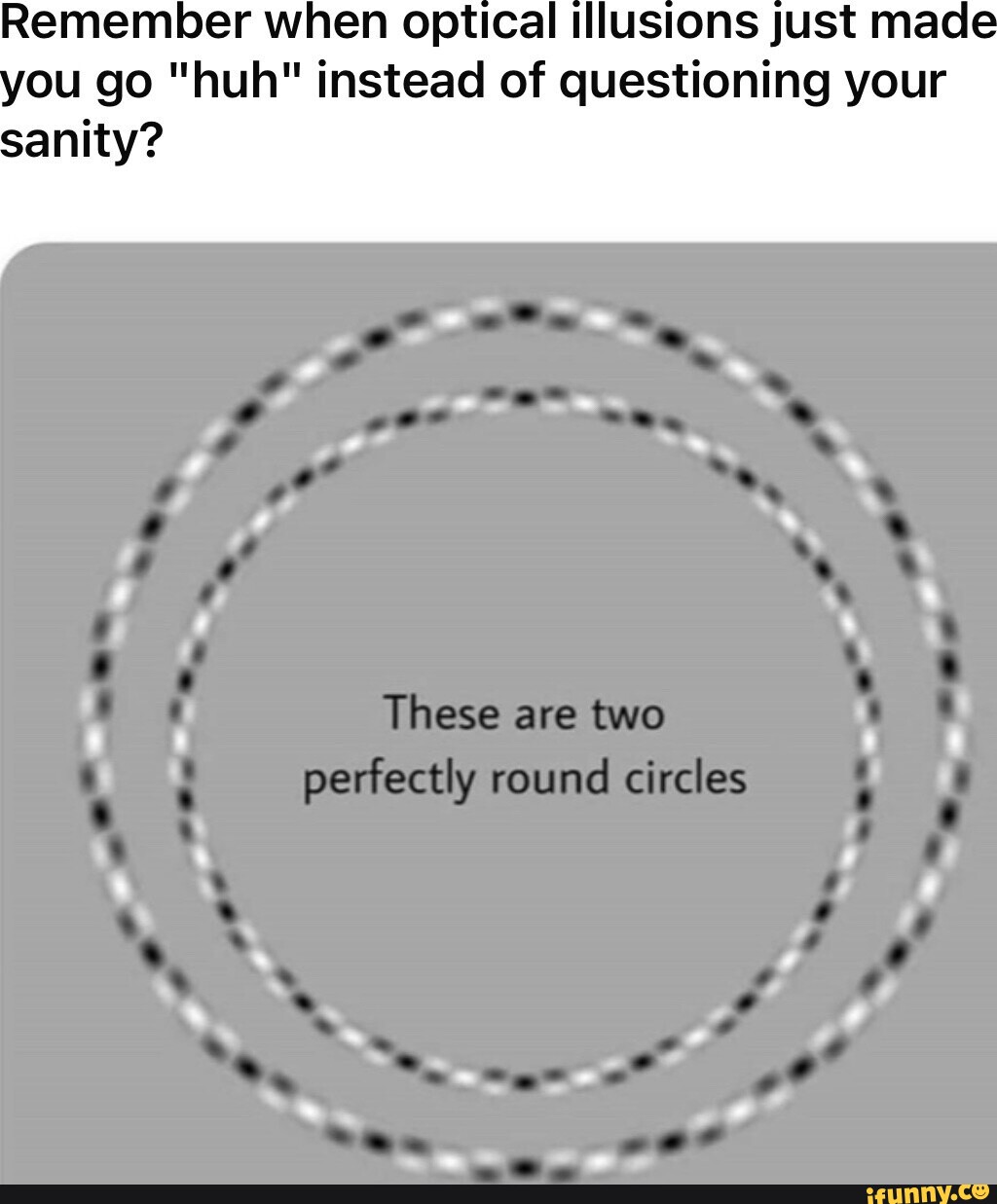 Remember When Optical Illusions Just Mad You Go Huh Instead Of Questioning Your Anity These