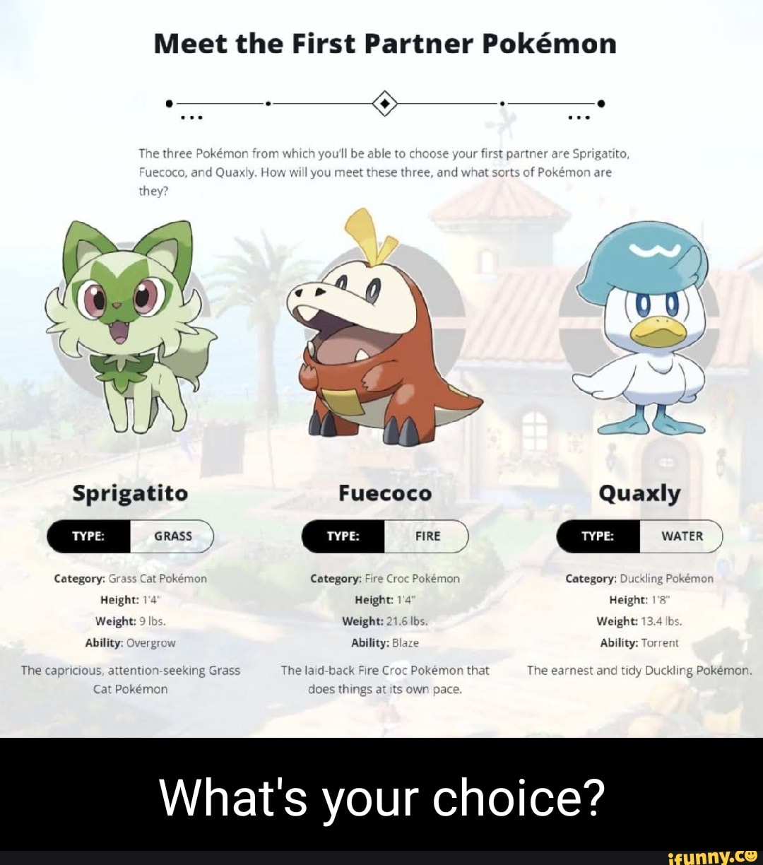 Meet The First Partner Pokmon The Three Pokmon From W Be Able To Choose ...