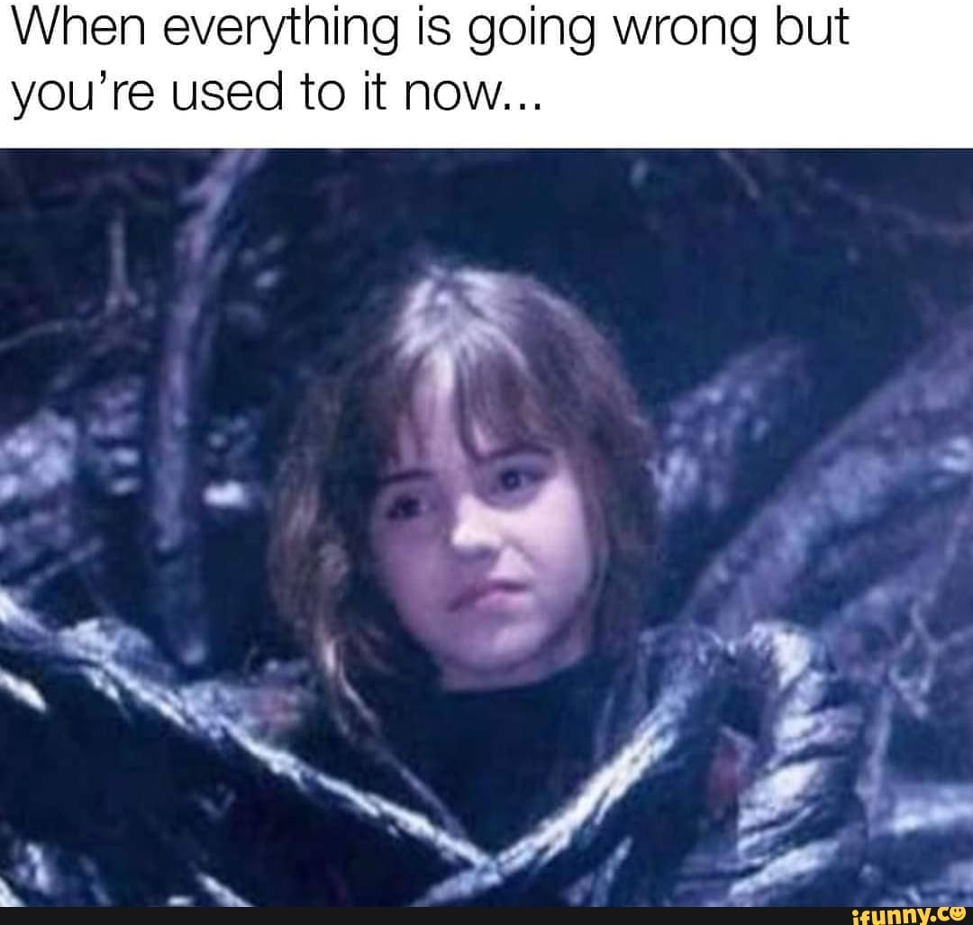 When everything is going wrong but you're used to it now...