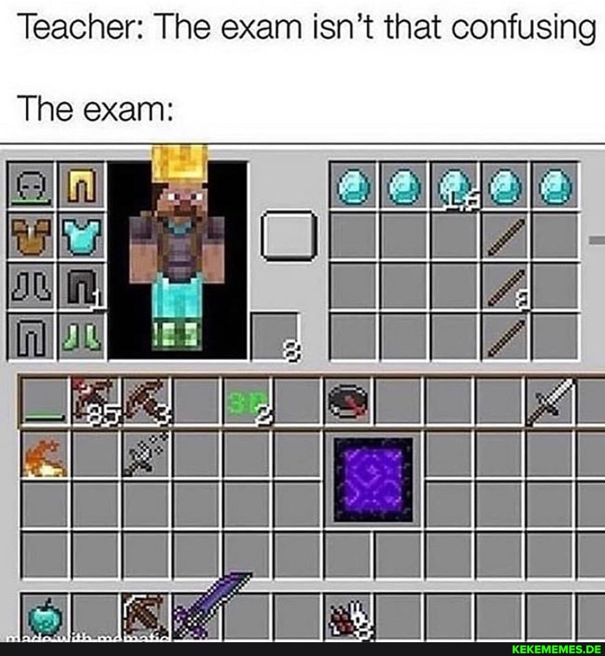 Teacher: The exam isn't that confusing
The exam: