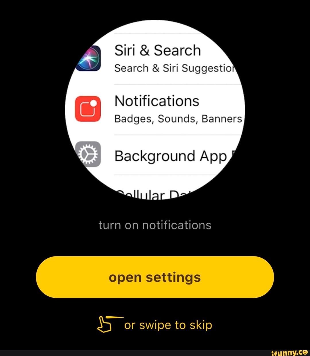 Siri & Search Search & Siri Suggestio Notifications Badges, Sounds