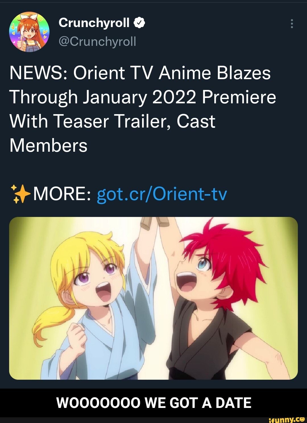 Crunchyroll's Orient anime gets January 2022 release date