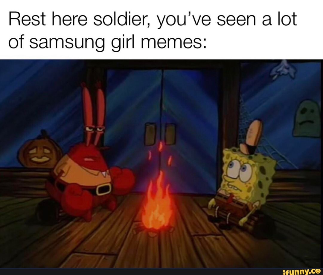 Rest Here Soldier You Ve Seen A Lot Of Samsung Girl Memes