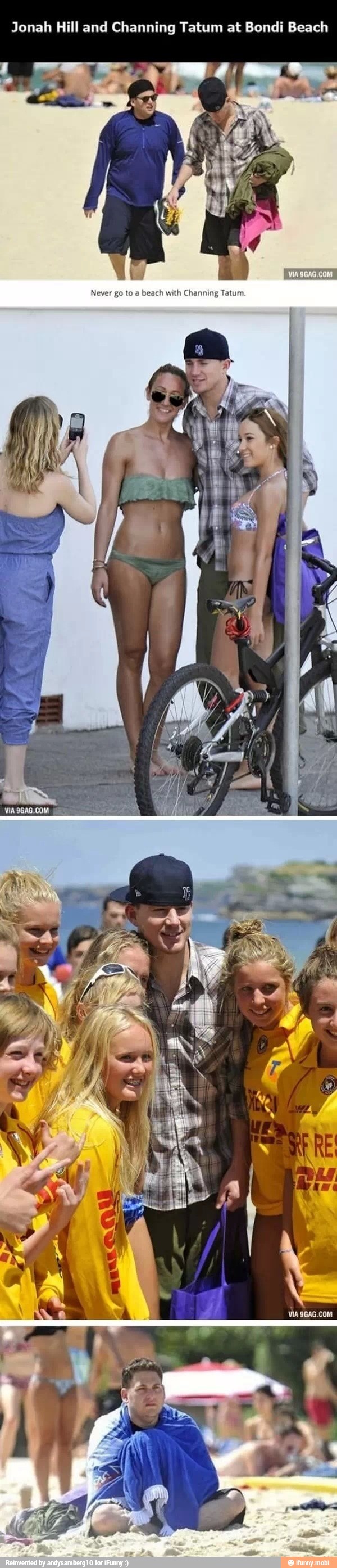 Jonah Hill and Channing Tatum at Bondi Beach