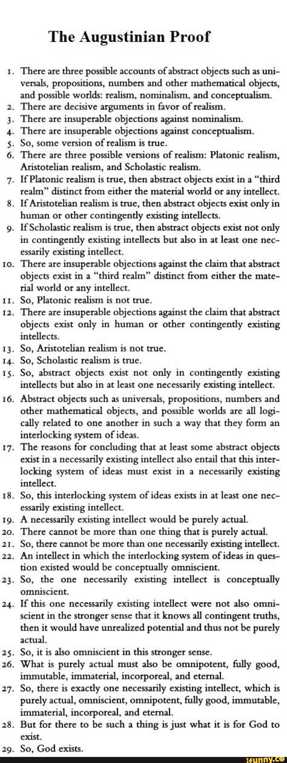 Aw wh The Augustinian Proof . There are three possible accounts of ...