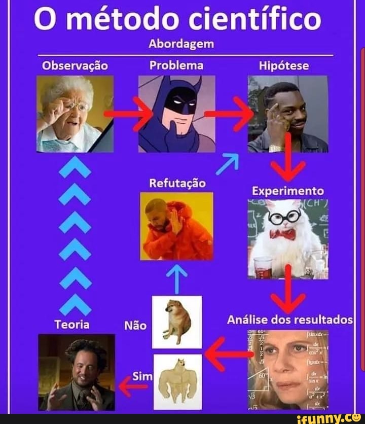 O método científico
Abordagem
Observação Problema Hipótese
LÊ
Experimento
Análise dos pesultados
