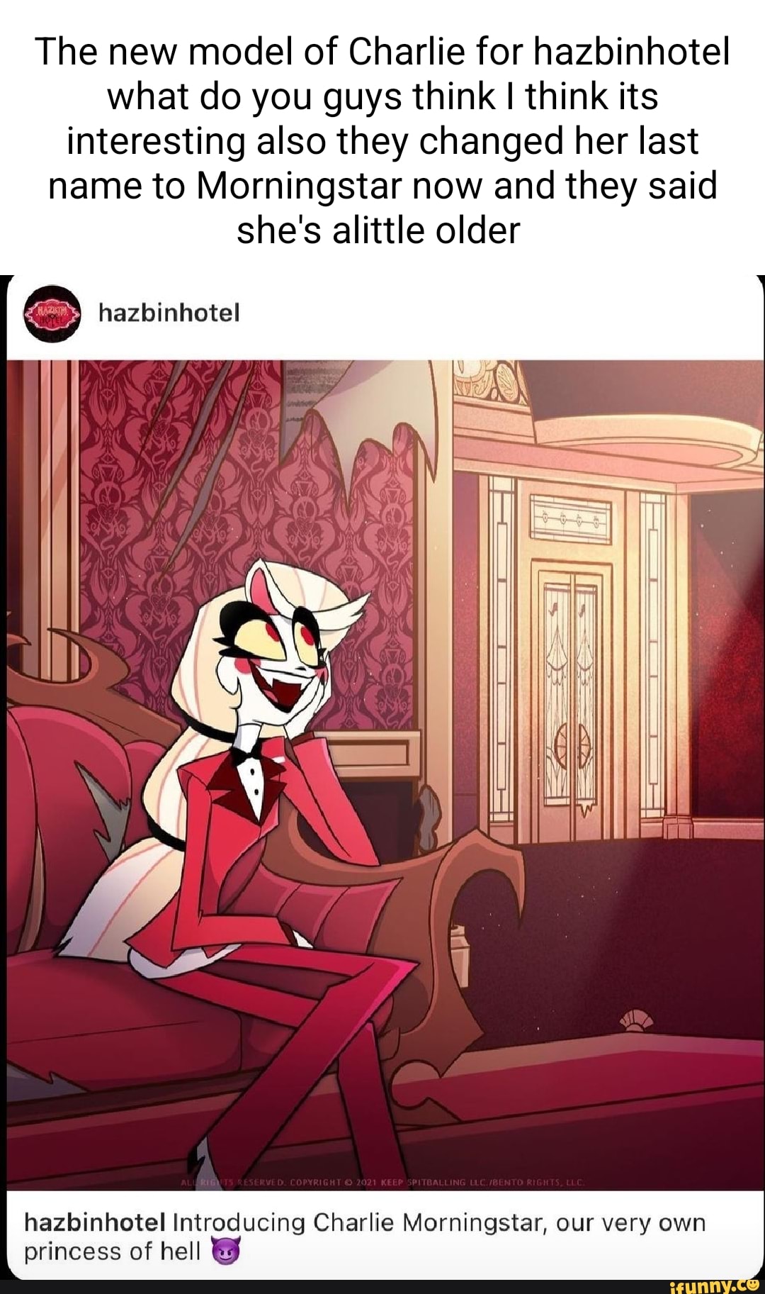 The new model of Charlie for hazbinhotel what do you guys think I think ...