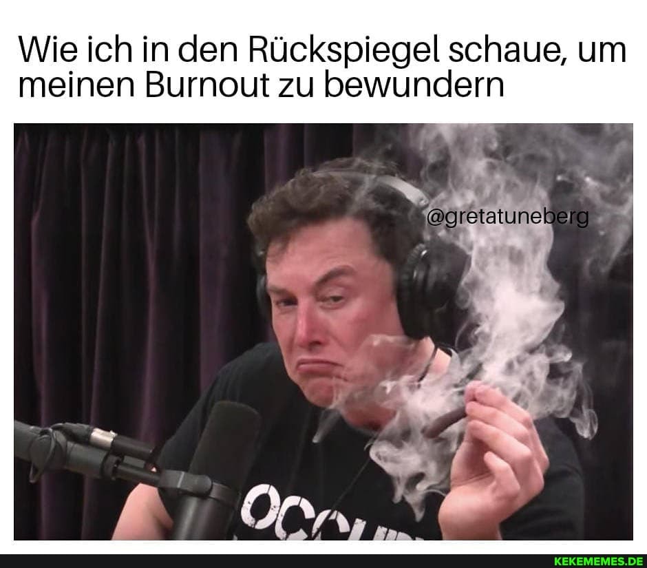 Wie ich in den Rückspiegel schaue, um meinen Burnout zu bewundern