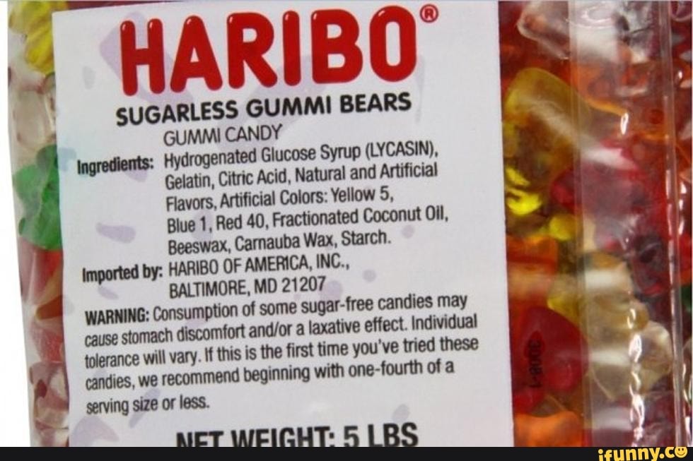 Ingredients Hydrogenated Gelatin, Citric Glucose Acid, Syrup Natural